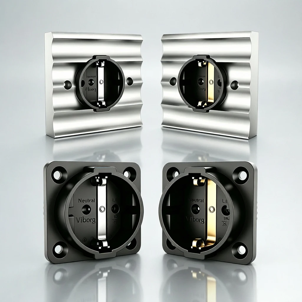 Viborg VE02G VE02R VE01 Gold Rhodium Plated Pure Copper Schuko Socket 16A 250V EU Wall Plate AC Socket