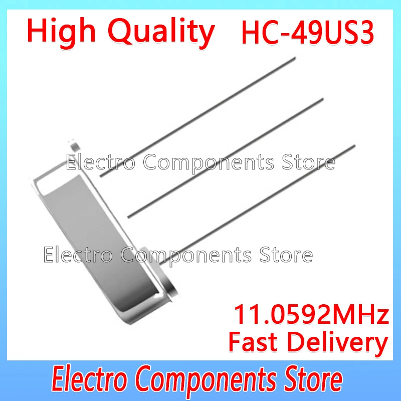 10 Stks/partij Dip Passieve Kristaloscillator HC-49S 49S 3pin Dip-3 11.0592Mhz Kristal HC-49US3 11.0592M 20pf ± 20ppm Kwartsresonator
