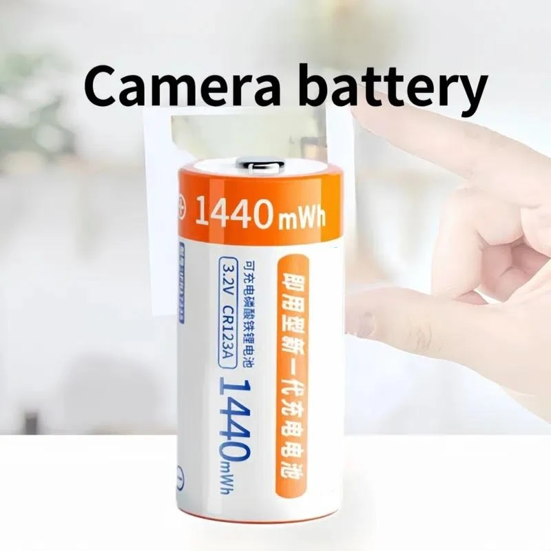 for CR123A LiFePo4 Battery 3.2V 1440mWh Rechargeable with Charger for Camera GPS Tracker Telescopes Electric Smoke Alarm