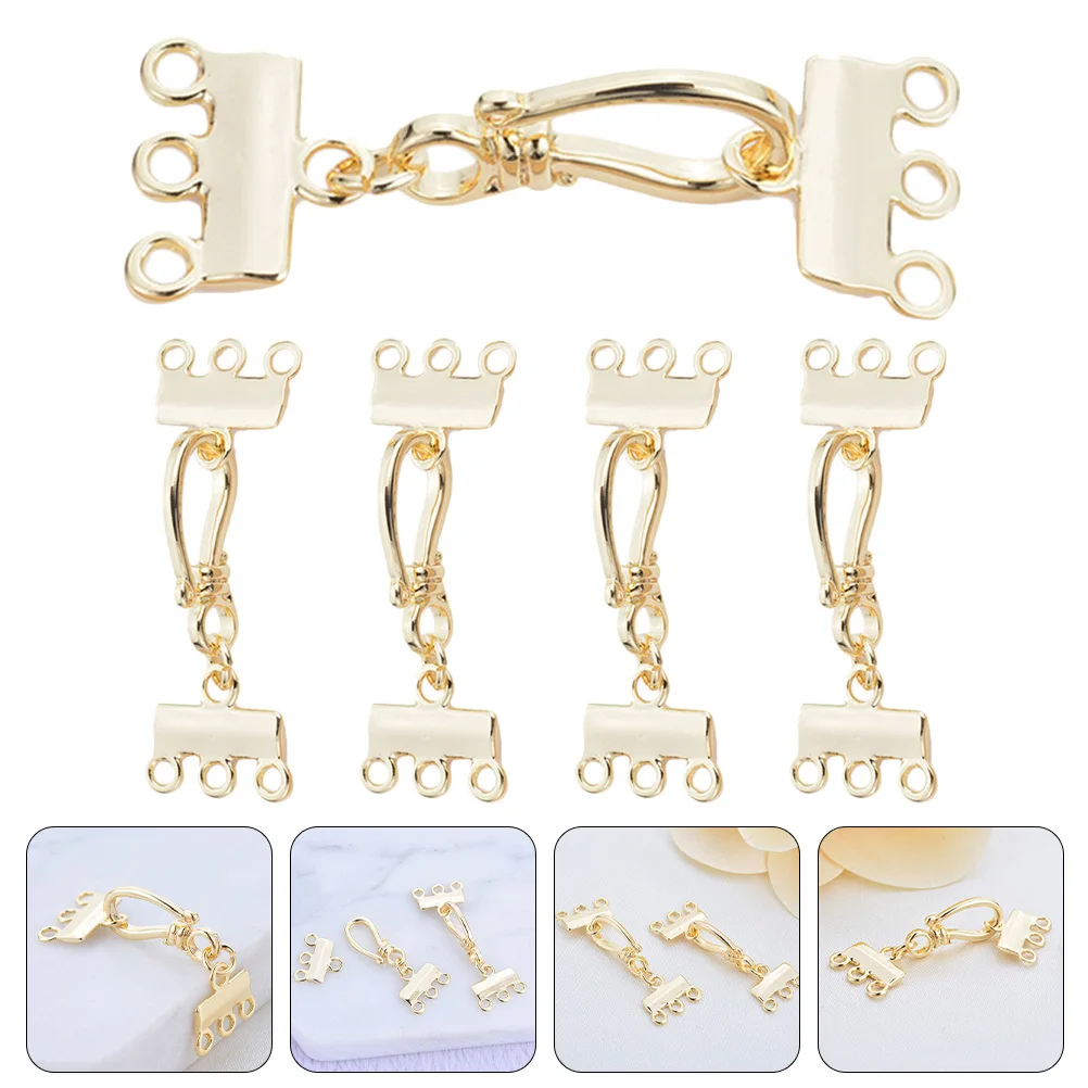 

5Pcs Layered Necklace Clasps Smooth Surface No Burrs DIY Craft Jewelry Making Buckle Durable Long Term Use Jewelry Clasps
