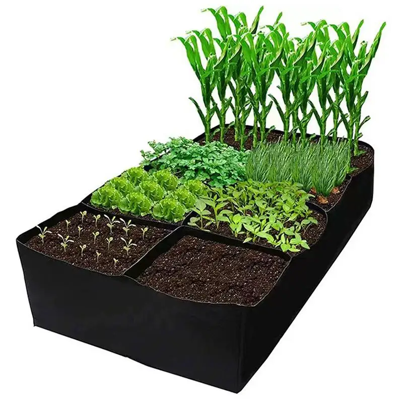 Vegetable Flower Grow Bags Black Raised Garden Bed Breathable Material Sturdy Handles Suitable for Patio Balcony Planting