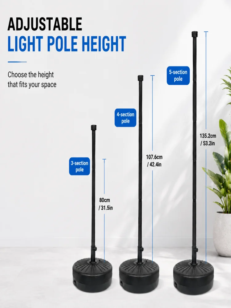 3-Meter Adjustable Water Tank Pole Set DIY Water Pipe Set for Outdoor Lamps and Lanterns Round Lamp Holder. view 2