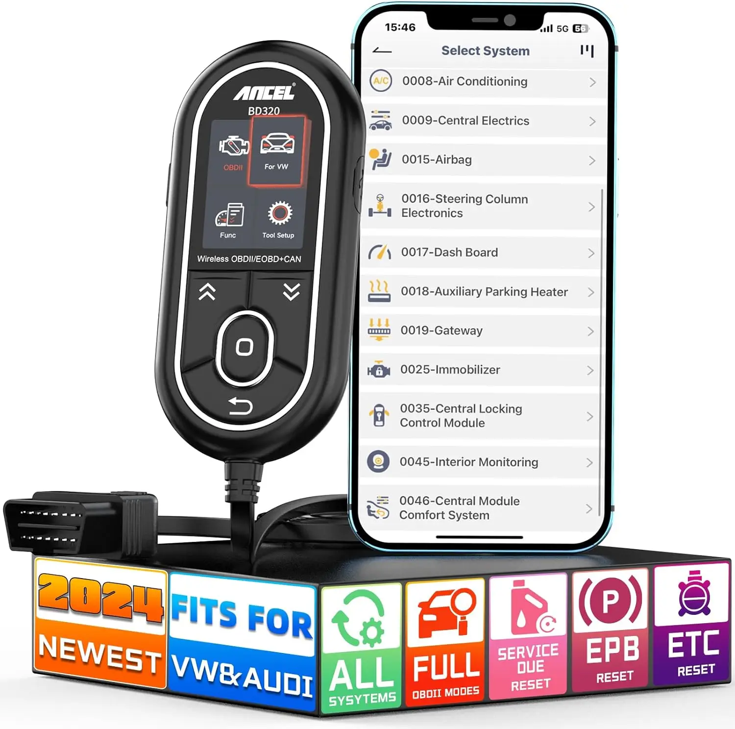 

Сканер OBD2 BD320 сбросом масла EPB, Bluetooth-диагностический инструмент для VW Audi Skoda Seat, совместимый с Android iOS