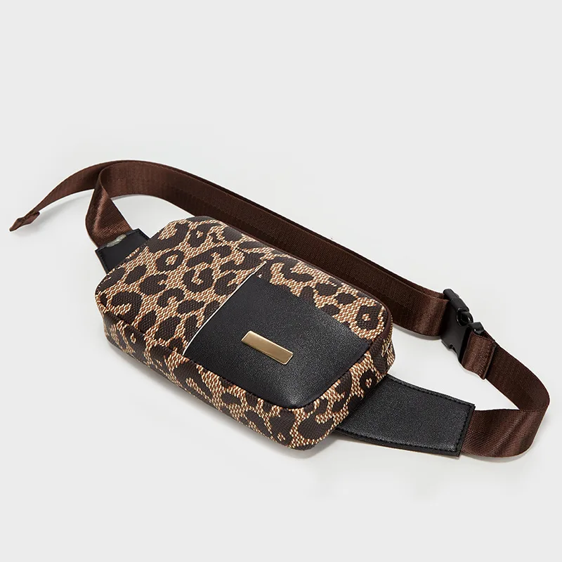 Leopard Print Small Square Bag Going Out Commuting easiest for match Girls Waist Bag Shoulder Crossbody Chest Bag