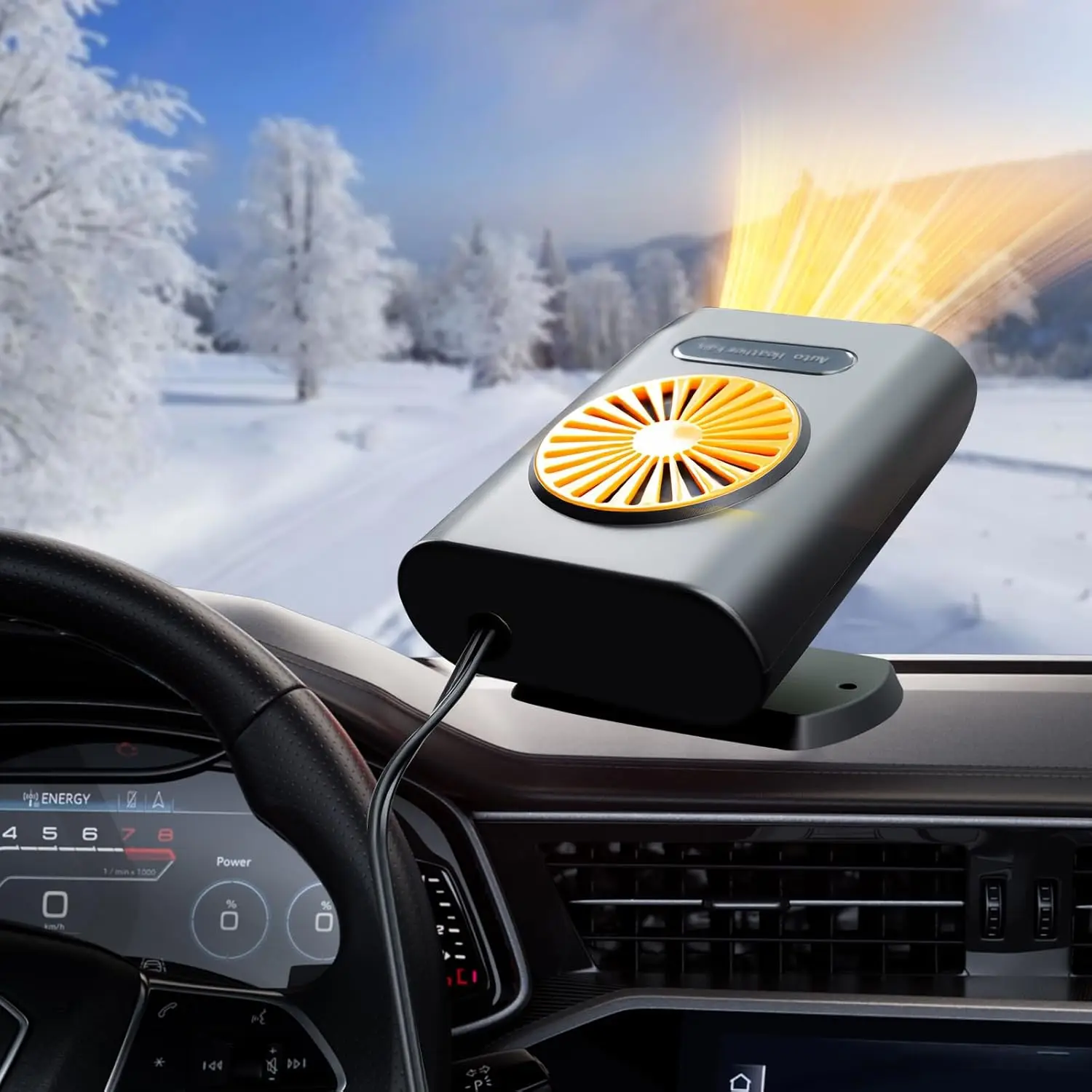 

Портативный автомобильный обогреватель 12 В с 360° ° Регулируемая база, быстрое размораживание и запотевание для всех транспортных средств