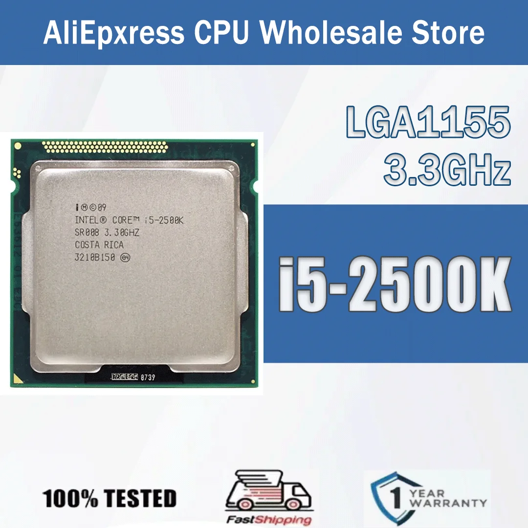 Servidor procesador de CPU de computadora Intel Core I5-2500K 3,3 GHz de cuatro núcleos 6M 95W I5 2500K paquete LGA 1155