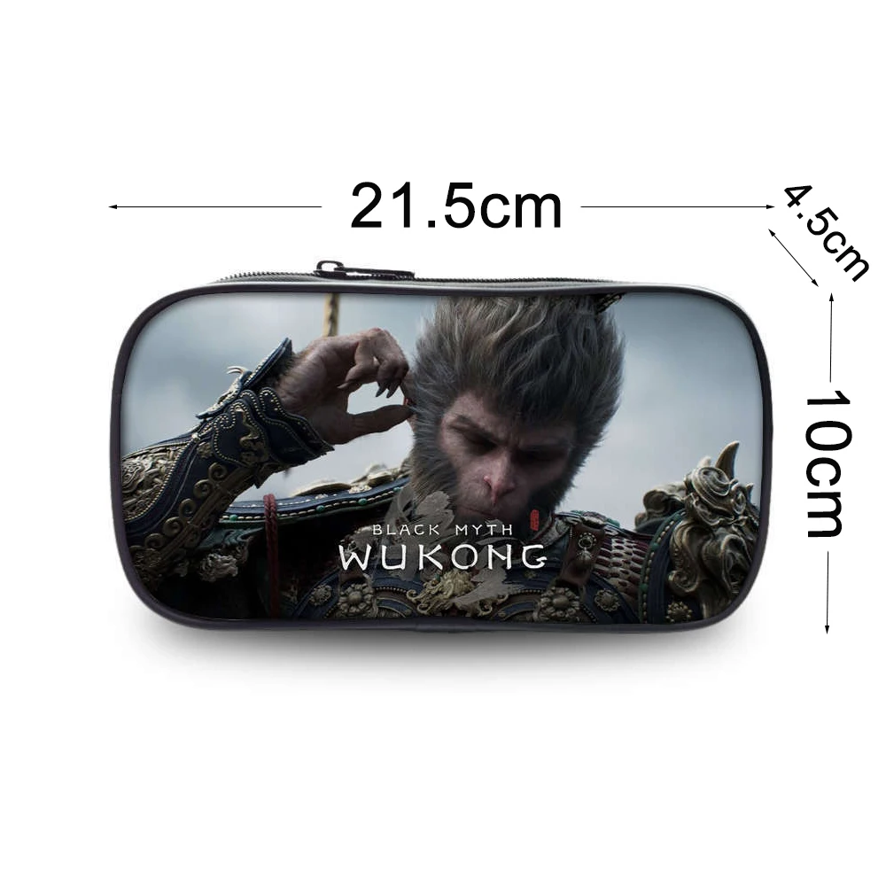 MQQ Black WUKONG Pencil Case Big Capacity Oxford Fabric Pencil Pouch With WUKONG Tip 0.5mm Gel Pen 1PC