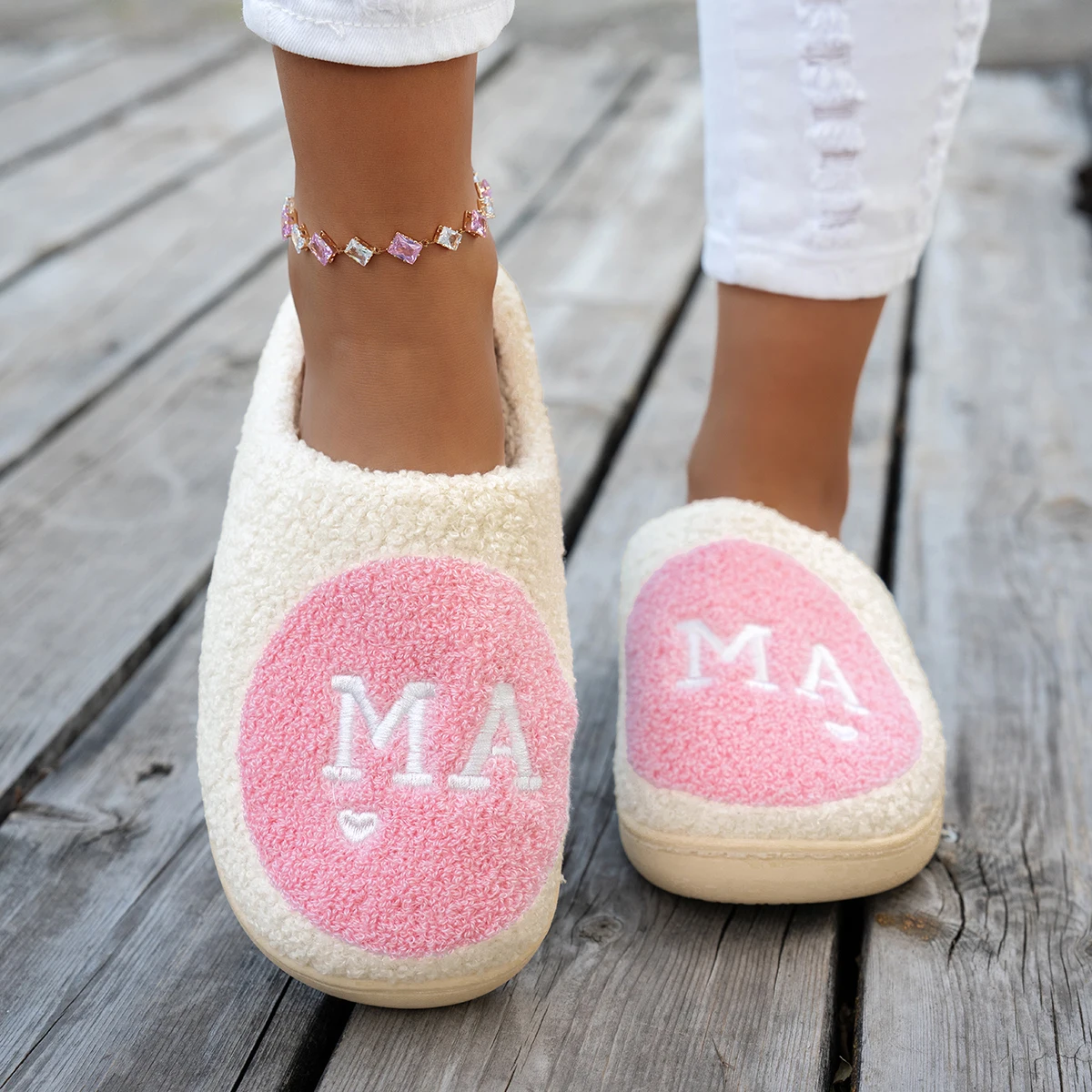 الشتاء داخلي ماما هدية المرأة النعال تطريز أنيق لينة وحيد غرفة نوم مريح المضادة للانزلاق لطيف المنزل الدافئة الفتاة أفخم الأحذية #3