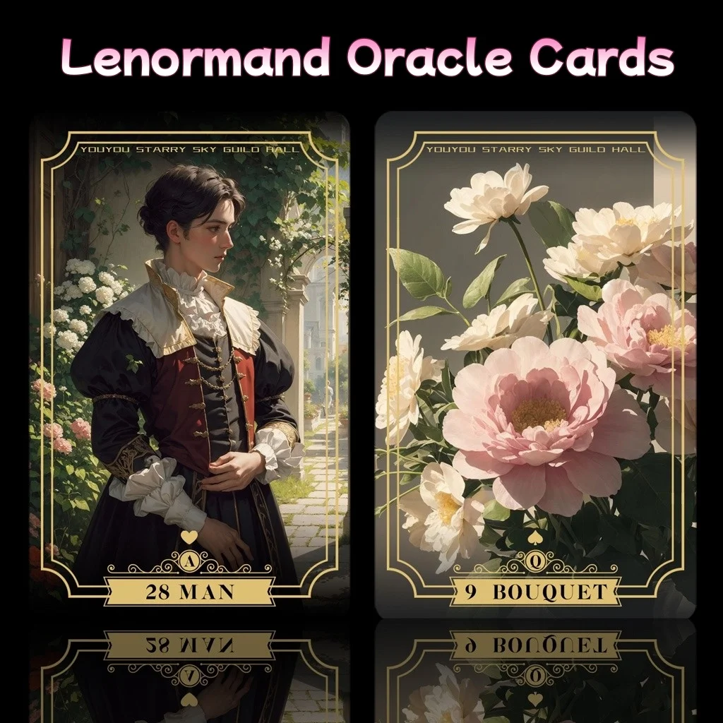 

Renowned Deck Oracle JK Manor Lenormand Cards 42pcs Psychology Beginner Magic Divination Party Astrology Modern Witch Board Game