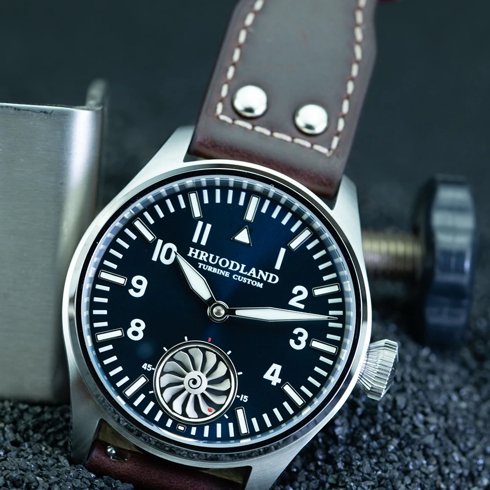 Hruodland 2026 New Pilot Mechanical Men'S Watch Sapphire Crystal Bgw -9 Stainless Steel 10bar Frosted Dial Reloj Hombre F016