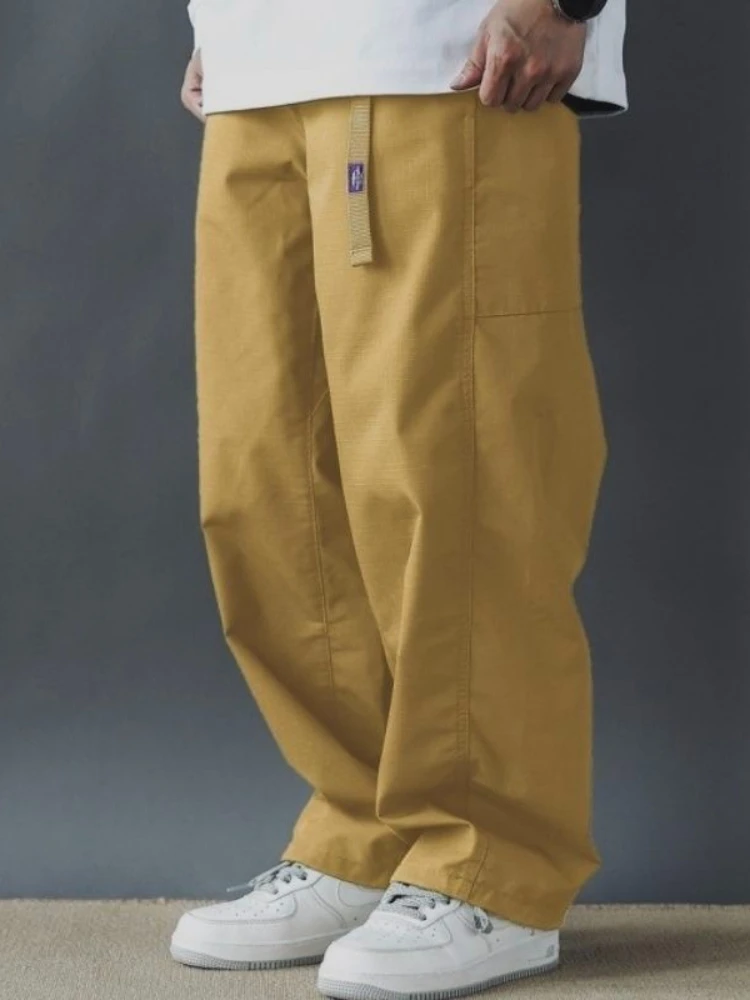 Mens Spring Autumn Outdoor Work Pants Loose Straight Multi Pocket Zip Casual Male Fashion All Match Sport Trousers Hot