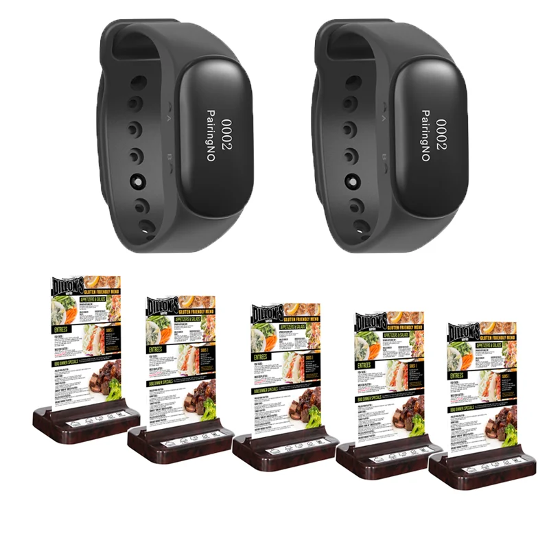 P5 Table Bell Button Restaurant Menu Cards Wireless Pager Calling System Queue Management For Bar Quipment Coffee Shop Hotel