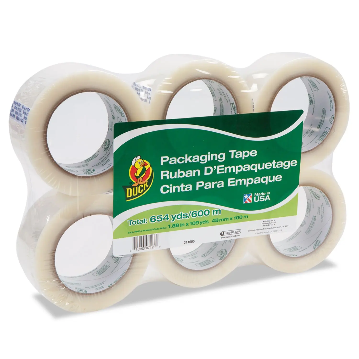 

Brand ndard Packaging Tape Refill, 6 Rolls, 1.88 Inch x 109 Yard, Clear (240054)