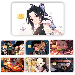 Anime Handsome Cute Demon Slayer Blade Credit Card Chip PVC Anime Credit Card Debt Bank Card Bus Card Front Skin Sticker Chip