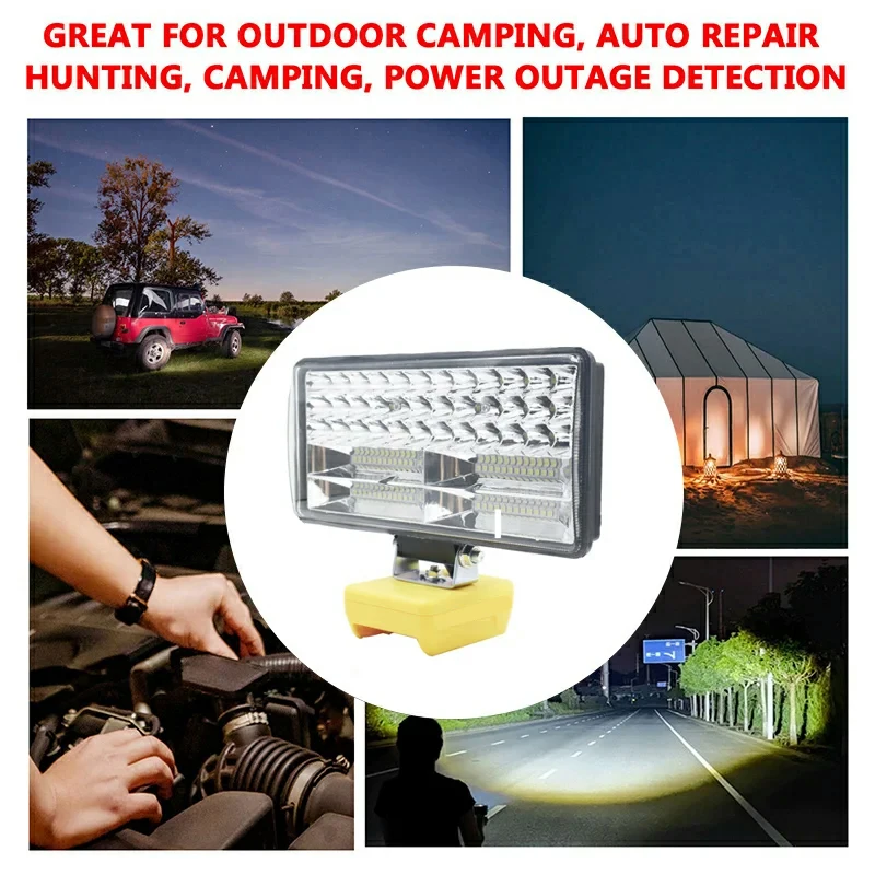 Power Tool Accessories Parts For DeWalt Li-ion Battery Pack 8Inch Work Lights Torch Camping Lamp For XR 18V 20V For FlexVolt 60V