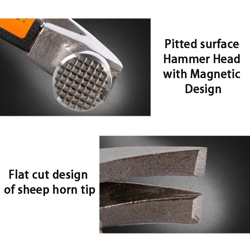 Marteau à griffes à poignée isolée, marteaux à ongles spécifiques, matériel de construction portable, outils à main, marteau tordu, calcul, travail