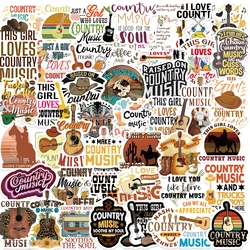 50Pcs Country Music Stickers Inspirational DIY Waterproof Sticker For Phone Notebook Guitar Car Bike Wall Graffiti Decals