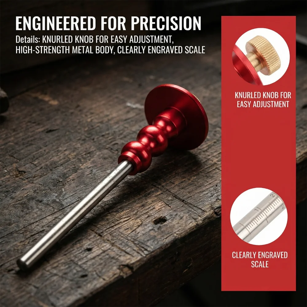 Markeermes Tool Mortice Gauge Wood Marking Gauge Red Extra Marking Wheel Mortise Gauge Set Wood Scribe for Woodworking