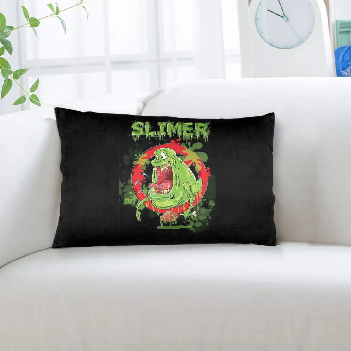 Ghostbusters Slimer Rectangle Pillowcase Cushion Cover Decor Bedroom Bed Home Comfort Throw Pillow