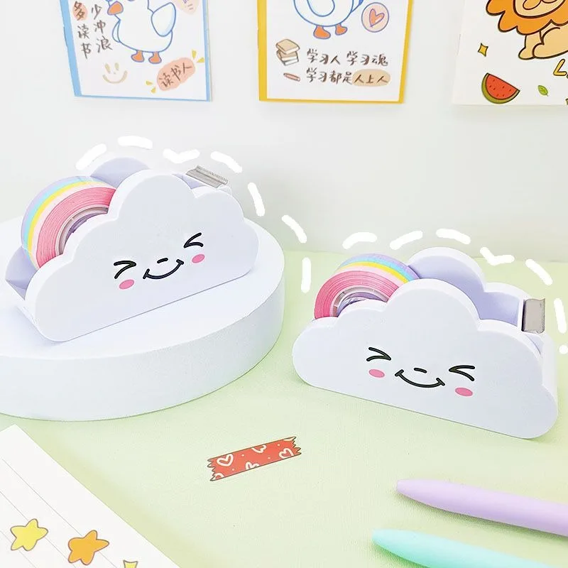 Imagem -03 - Cute Cloud Masking Tape Dispenser Sticker Cutter Washi Tape Storage Organizador Escola e Material de Escritório Papelaria