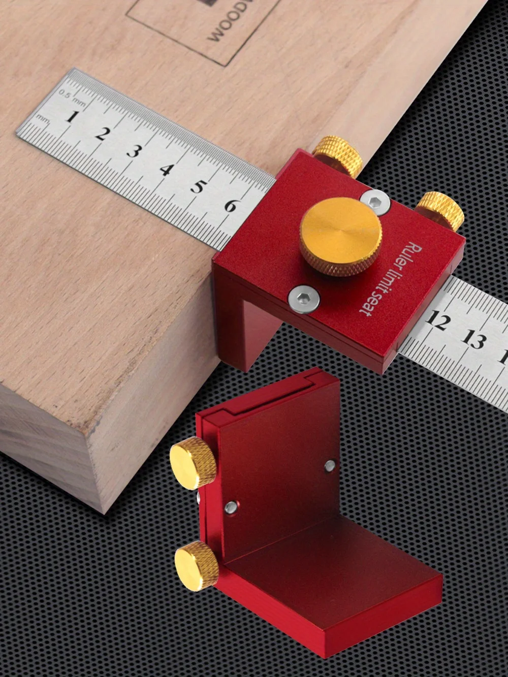 Positionierungsblock zum Anreißen von Stahllineal – Aluminium-Winkelsreißer, Linienmarkierungslehre, DIY-Zimmerei-Anreißer-Mess-Locator – Detail 1