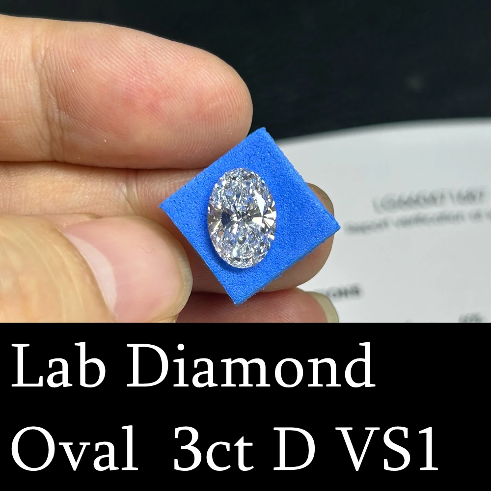 Meisidian Lab Grown Diamond 1-3 Carat Radiant D VS1 Hpht IGI Certificate Oval Cut CVD Diamond