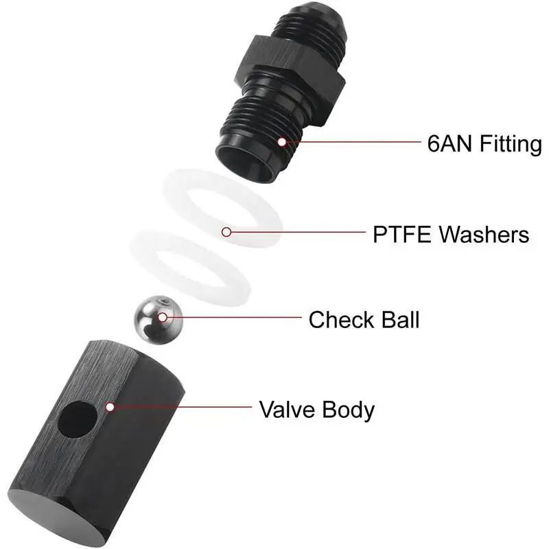 

6AN 8AN 10AN Male Fuel Cell Tank Rollover Vent Valve Aluminum Anodized Fuel Cell Vent Roll Over Valve Mounted Fitting Adapter