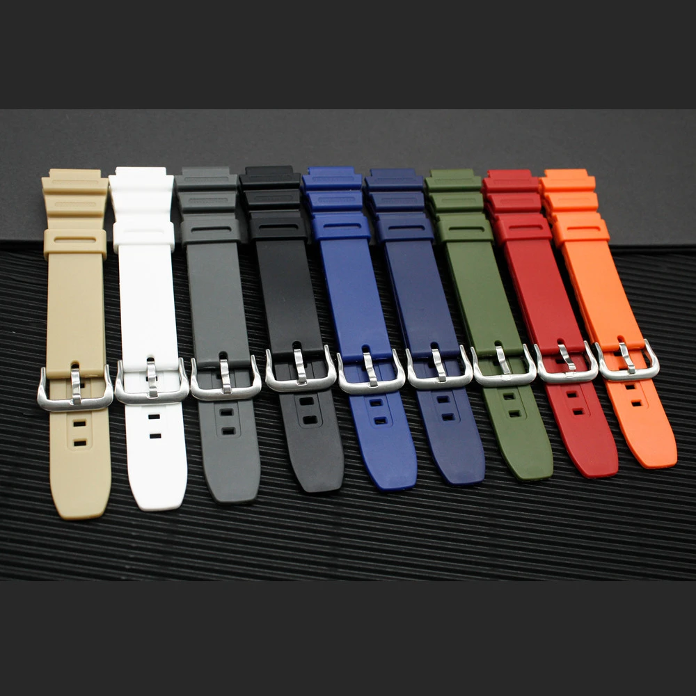 Watchband For AE-1200WH SGW-300 SGW-400 MRW-200 W218H Strap Wrist Premium TPU Watch band accessories Comes with pin tool