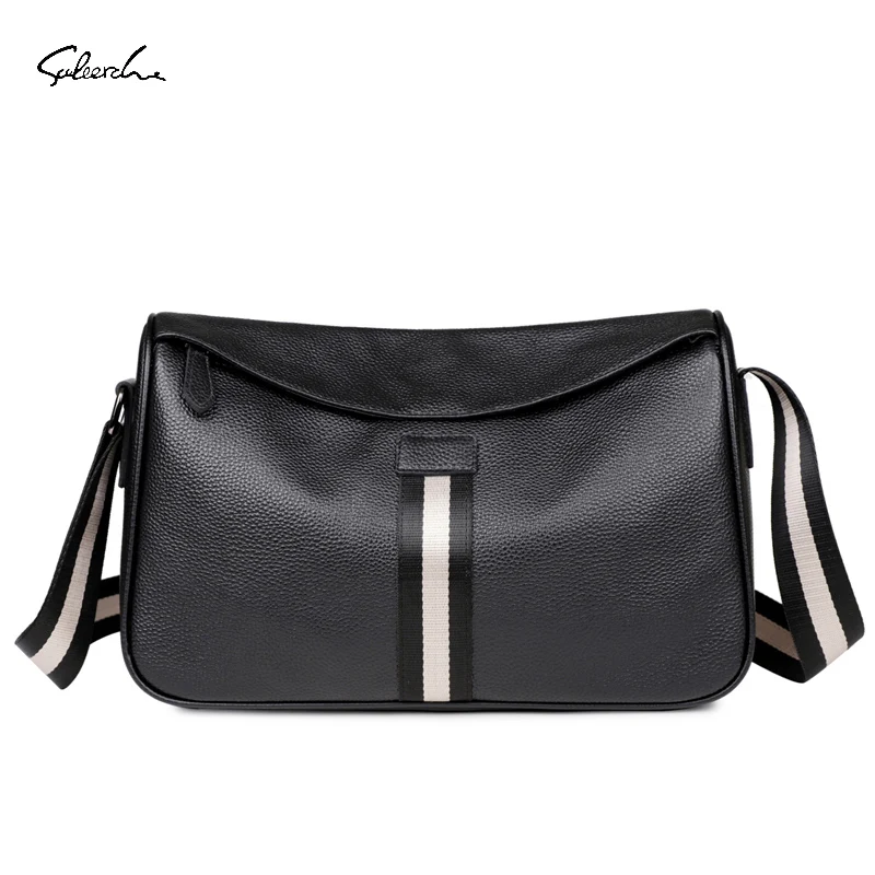 Fashion Men Women Genuine Leather Shoulder Crossbody Bags 8.8 Inch Ipad Messenger Bag Boy Girl Real Cow Leather Small Handbag