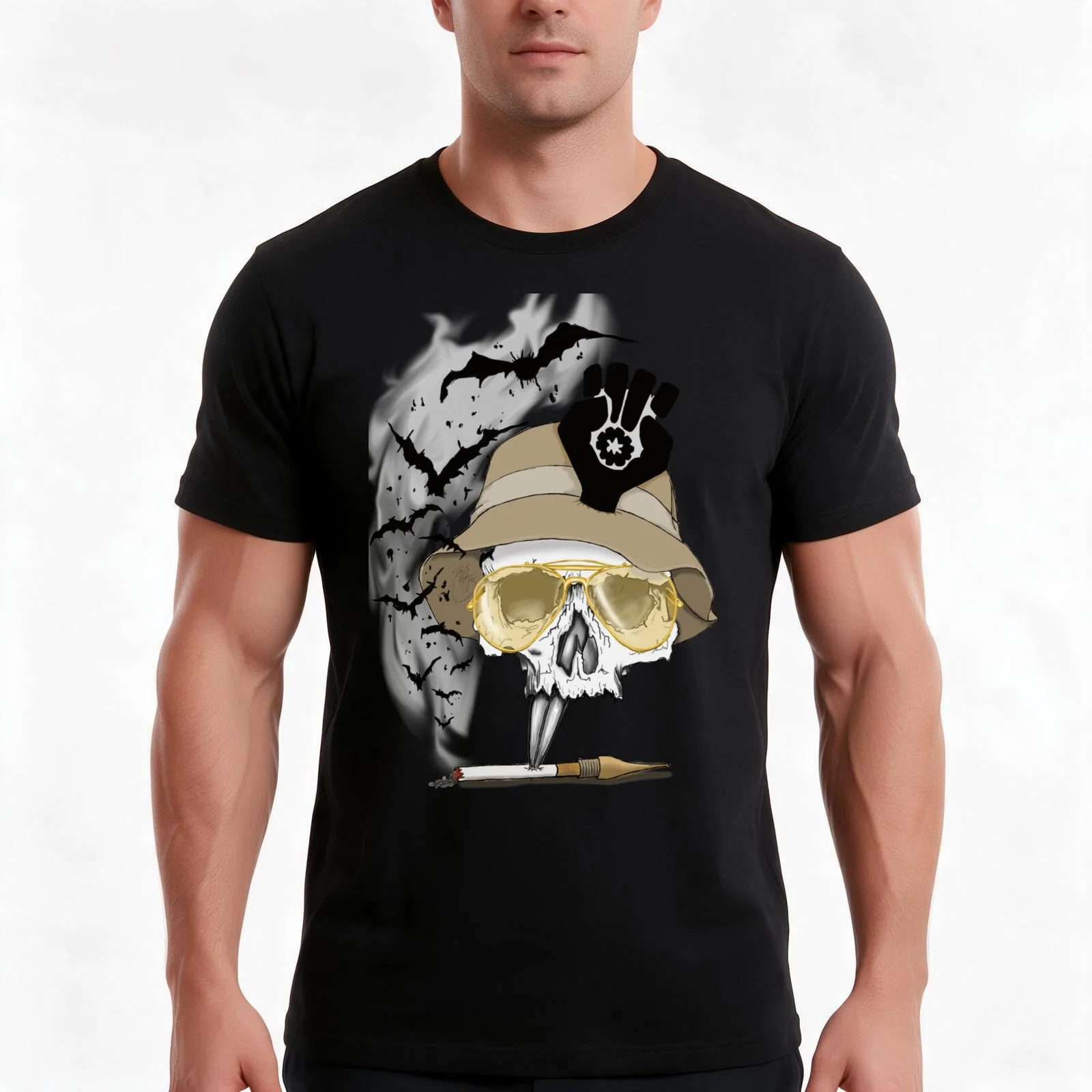 Hunter S Thompson Fear and Loathing in Las Vegas T-Shirt, Summer Casual Cotton Tee, Oversized Streetwear Tops, Unisex Men Women