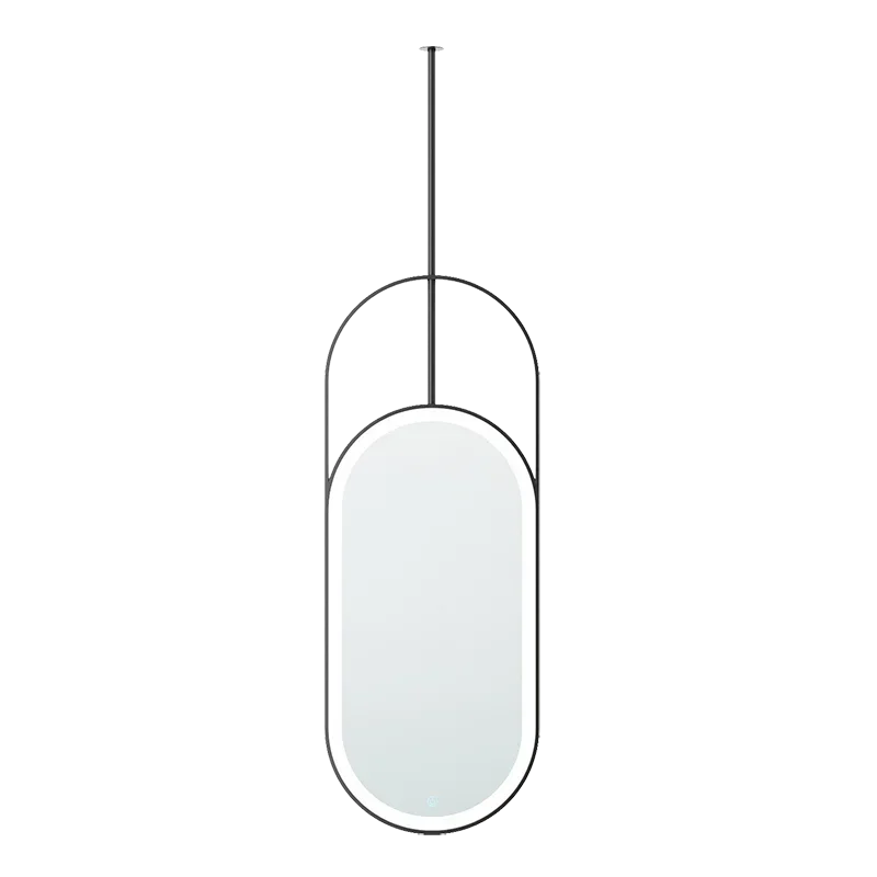 Smart Home Mirror Light Luxury Style Iron Art Elliptic Light Mirror Ceiling Hanging Mirror Creative Decoration Cosmetic Nirror