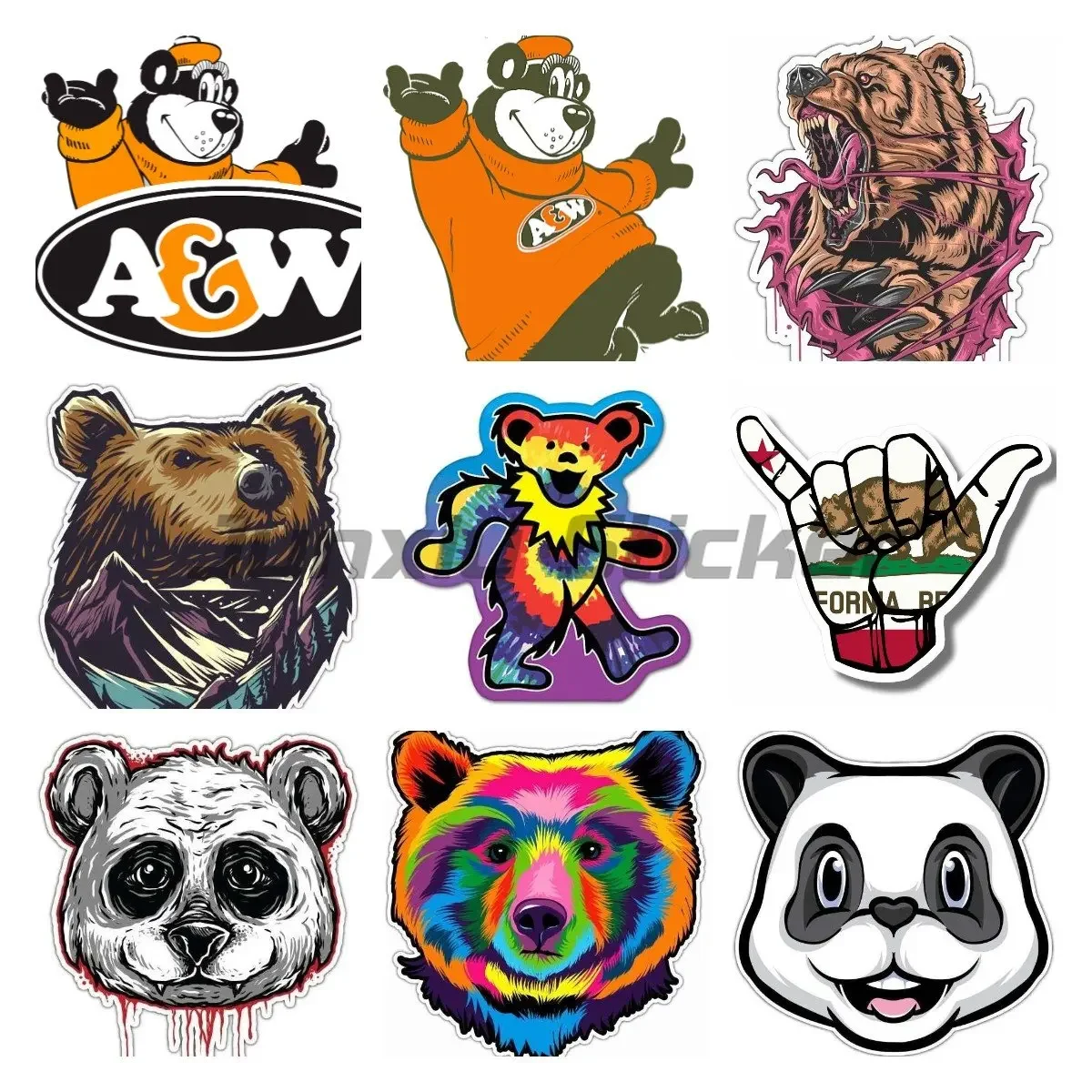 

Colorful Car Sticker Cartoon Anime Bear Funny Fine Decal Auto Window Camper Truck Car Body Cover Scratches Decor Decals