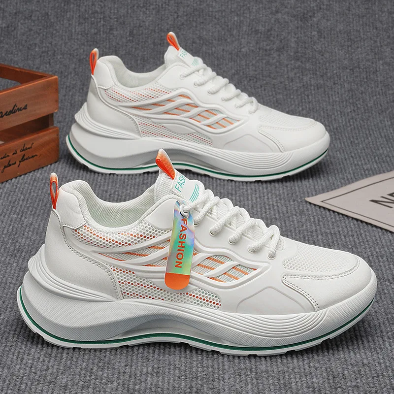 Men's Chunky Platform Sneakers, Breathable Mesh Upper, Shock Absorption Non Slip Sole Fashion Shoes for Men Outdoor Sports Daily