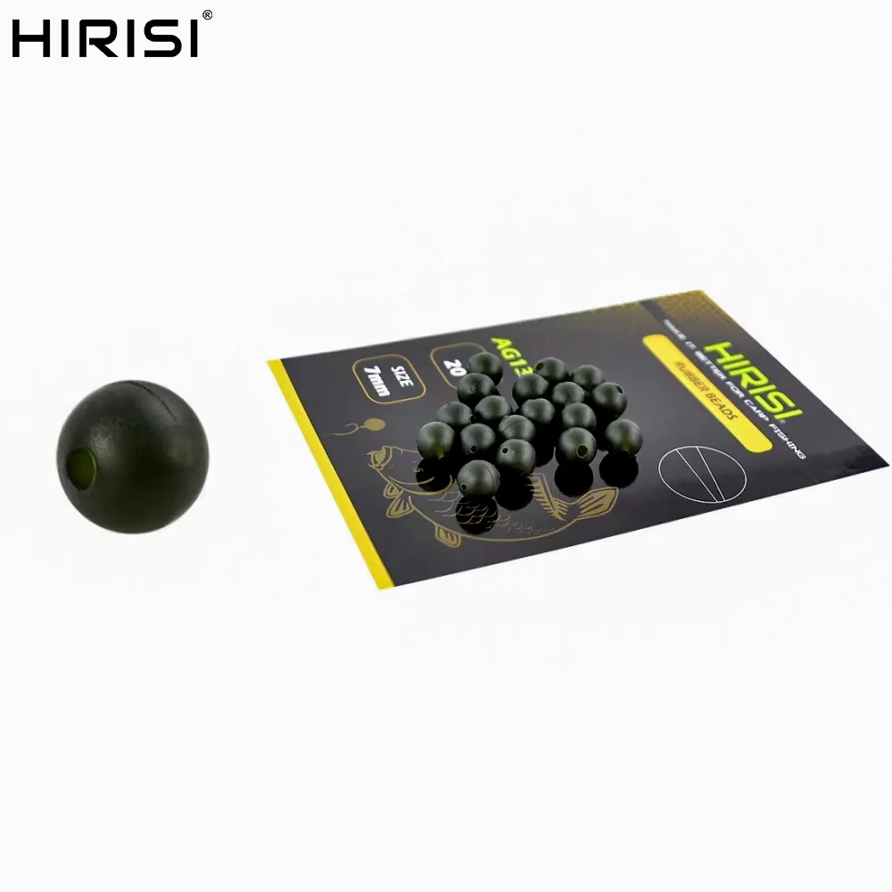 

Hirisi 20pcs Carp Fishing Rubber Shock Beads Green Soft Rig Beads Terminal Tackle Outdoor Fish Accessories AG131