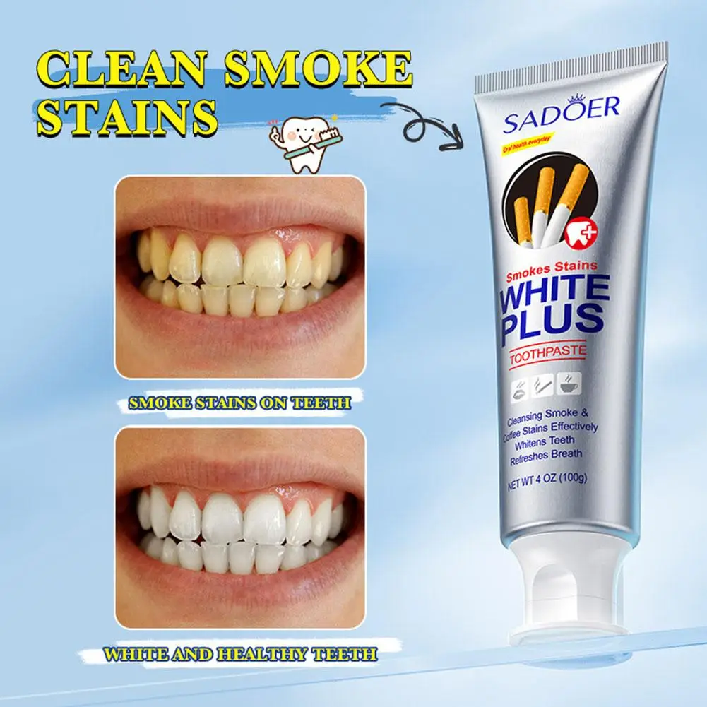 100g Whitening Toothpaste Plaque Removing Paste For Smokers And Coffee Lovers, Anti-Cavity, TeethStain Remover Y5O0