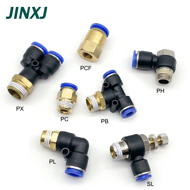 1PCS Pneumatic Quick Connector PCF PC PL SL PB PH PX 4-12mm Hose Tube Air Fitting 1/8 1/4 3/8 1/2 BSPT Male Thread Pipe Coupler