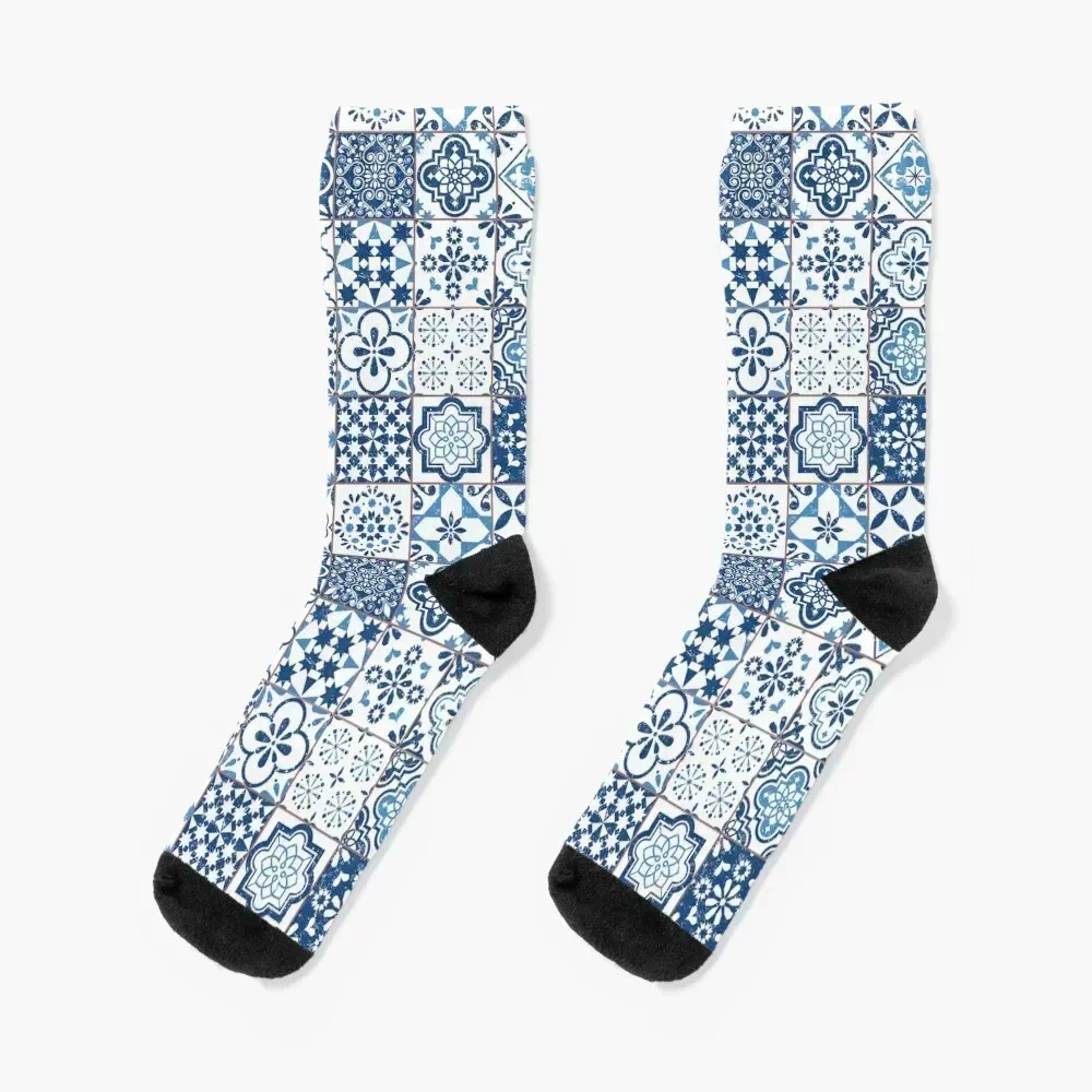 

Portuguese Azulejos Socks Lots crazy Stockings Toe sports Socks Men's Women's