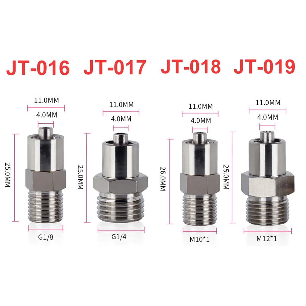 G1/8 G1/4 M10*1 M12*1 Pneumatic Fitting Connector Screw Thread Quick Tighten Luer Joint for Dispensing Solenoid Powered Cylinder