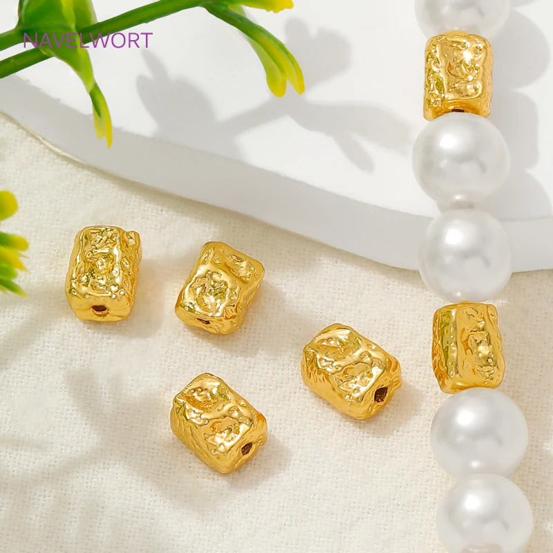 Separator Beads 18K Gold Plated Brass Irregular Spacer Beads For Jewelry Making Supplies,Bracelets Beads,DIY Beading Accessories image 2