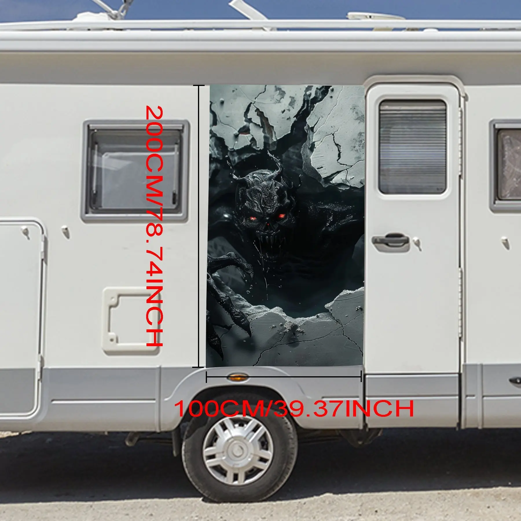 Dark Break - through Car Sticker,Vinyl Decal for motorhome car door, waterproof self-adhesive vinyl sticker on the side of the R
