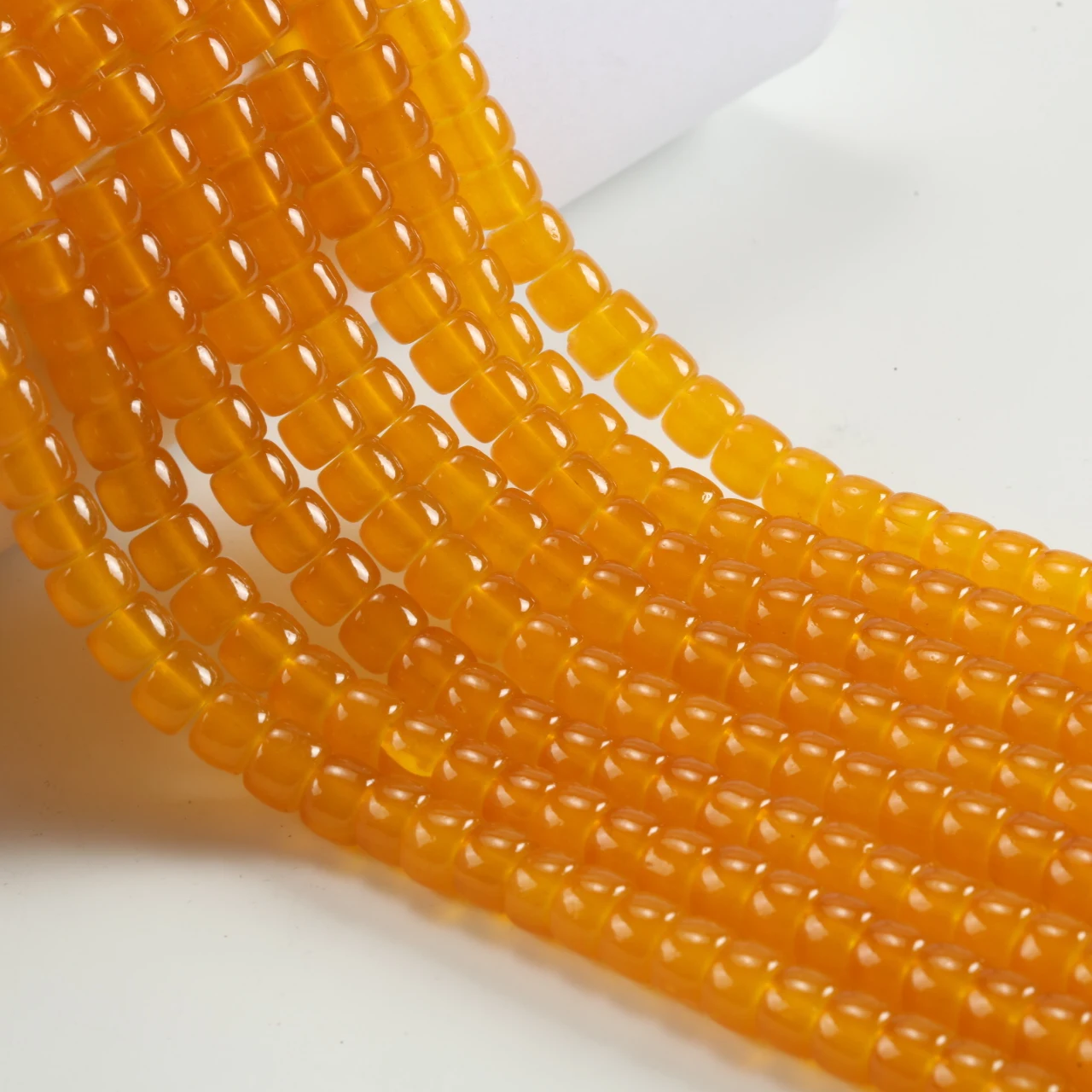 40-320pcs 8mm Bright Orange Barrel Glass Beads, Sleek Loose Spacer Beads for DIY Bracelet, Necklace and Pendants Ornament