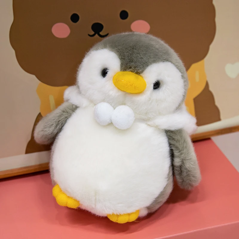 Penguin Plush Toy Sleep Doll Stuffed Animal Pillow Comforting Fluffy Wearing Clothes and Hats 25cm