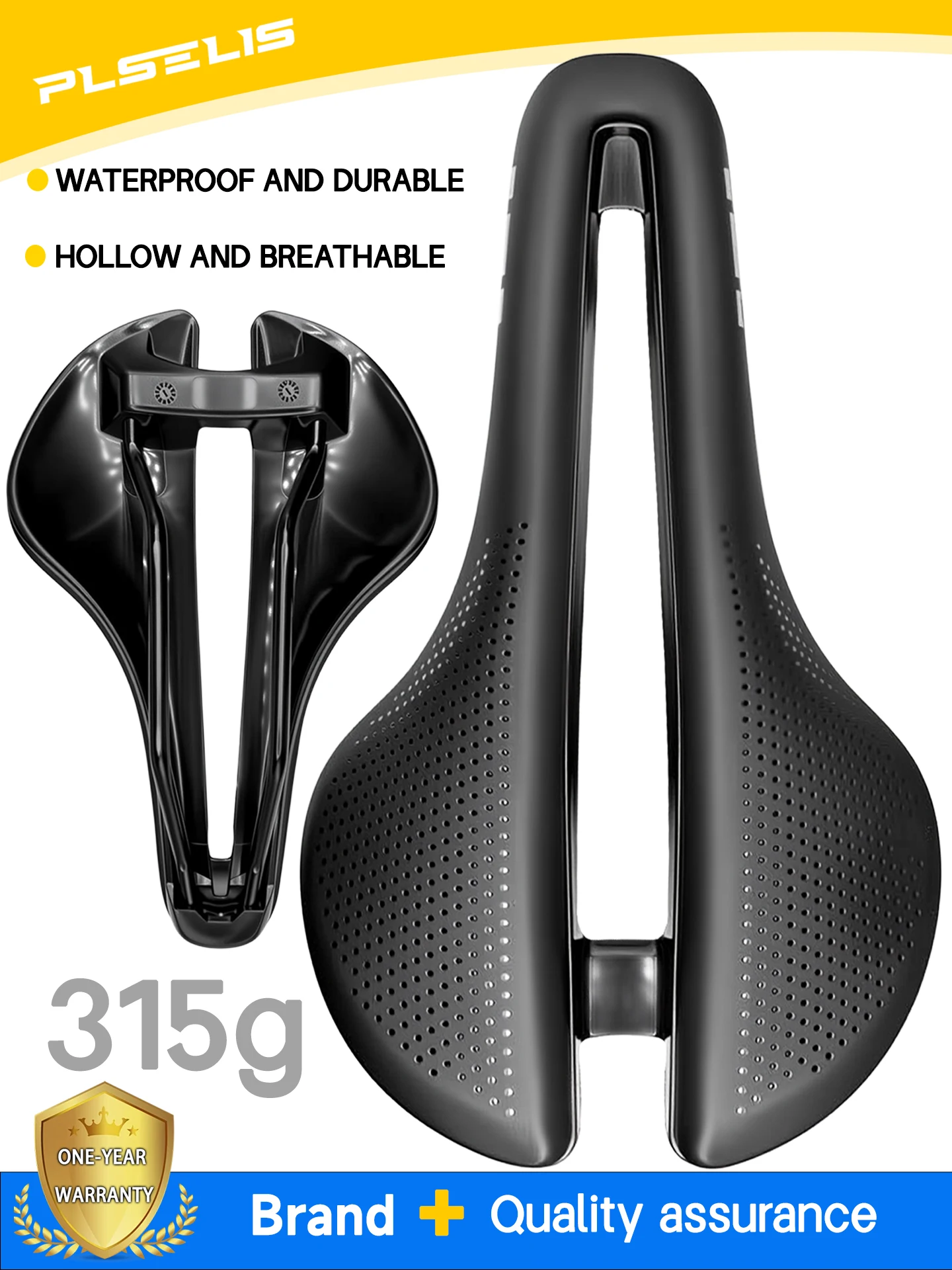 AliExpress plselis Plselis Hollow Ergonomic Bicycle Saddle Waterproof Breathable Durable Bike Seat Not Stuffym 315g Weight for Comfortable Riding