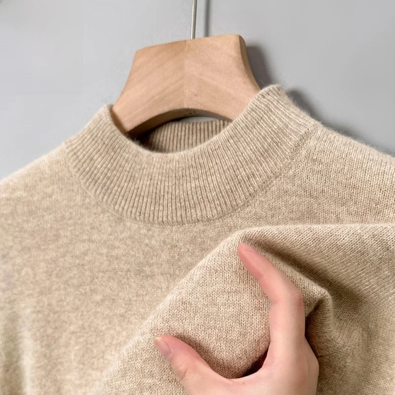 

Мужской вязаный свитер Thiened f-High Collar, осень-зима, Новое поступление, базовый слой Hine Waable, верхний качественный полиэстер...