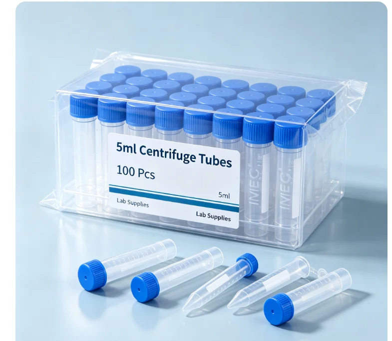 300Pcs 5ml Plastic Centrifuge Tubes Screw Lid Graduated Conical Bottom Sample Collection Tube Lab Veterinary Sample Storage