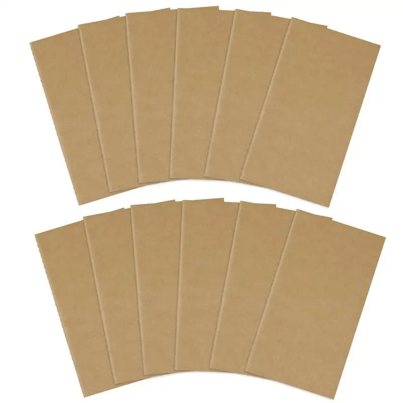 Mini Cadernos Kraft, Pacote De Cadernos Pontilhados, Papel Kraft, 12pcs