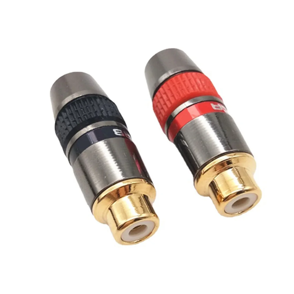 Suono musicale spina RCA femmina placcata in oro cavo hi-fi da 8MM terminale connettore Audio in rame connettore Jack RCA adattatore femmina