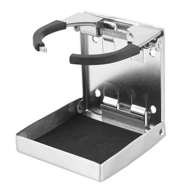 Stainless steel folding cup holder, tea beverage cup holder, mirror polished marine hardware accessories