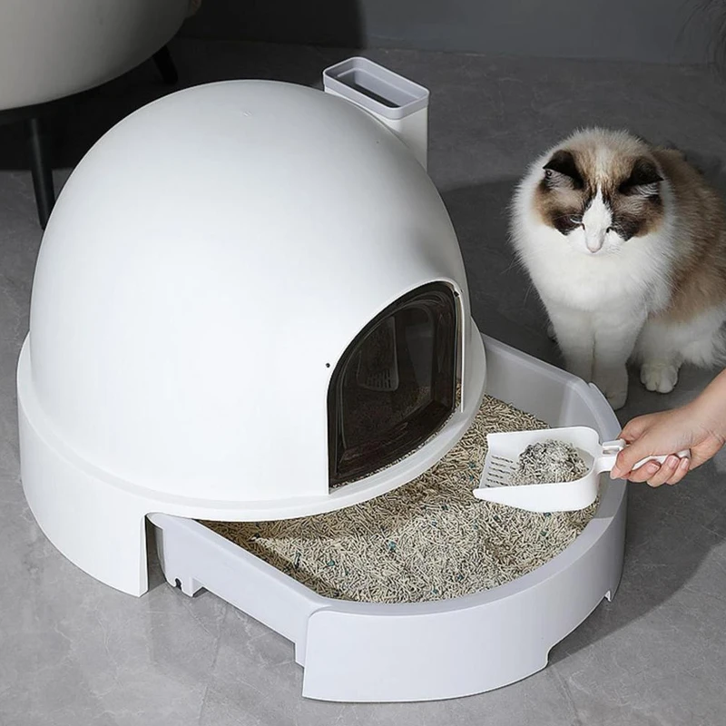 fully enclosed large space drawer cat toilet with deodorizing module deodorizing easy to clean cat litter box