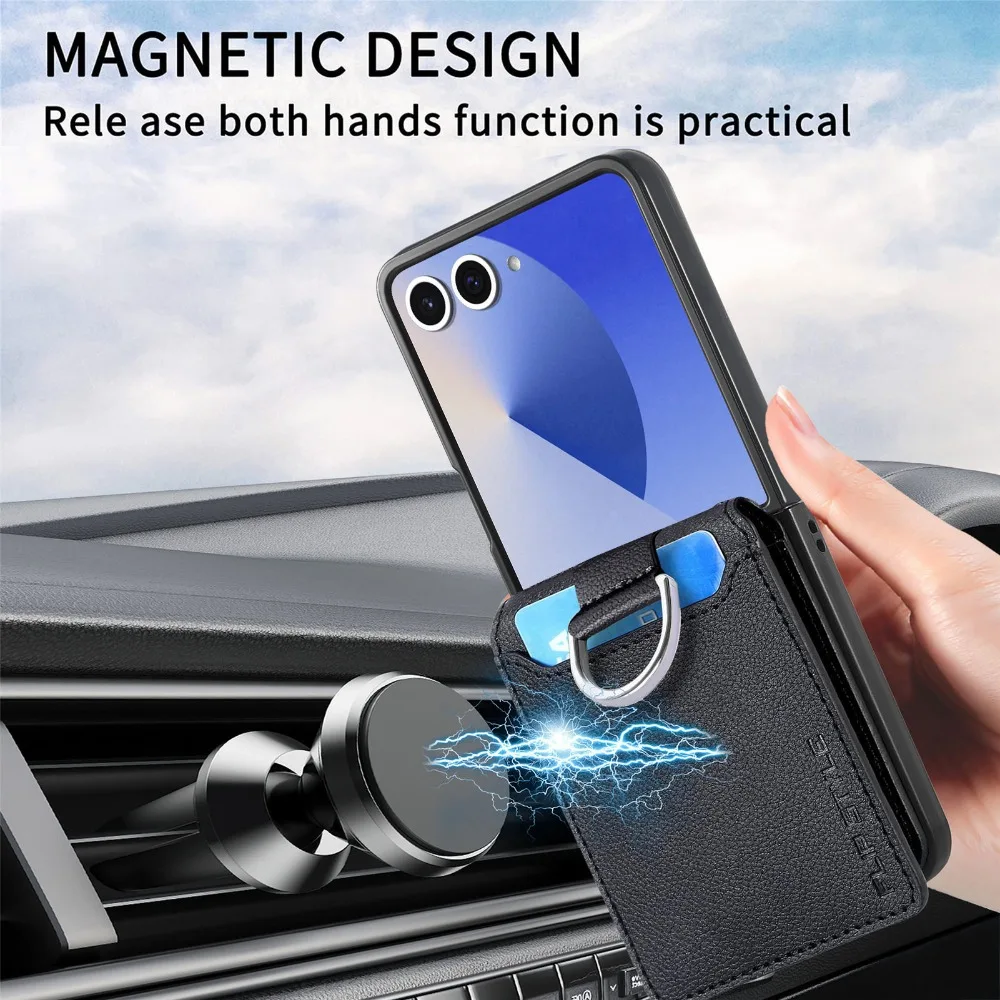 ليتشي نمط حلقة المحفظة جراب هاتف حامل بطاقة لسامسونج غالاكسي Z فليب 7 6 5 4 3 2 1 Flip7 Flip6 Flip5 Flip4 Flip3 فليب 5G